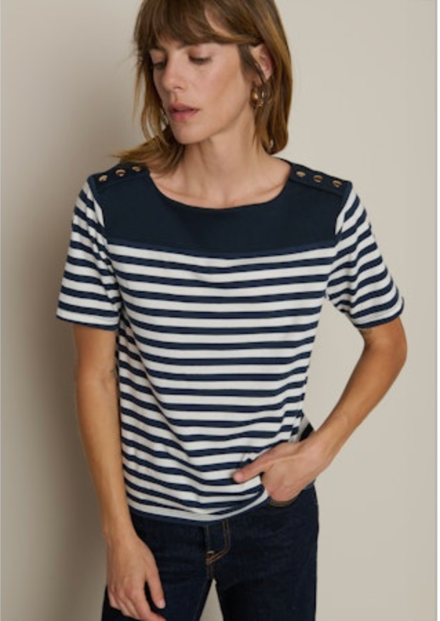 Nation Johnnie Tee in Seascape Stripe