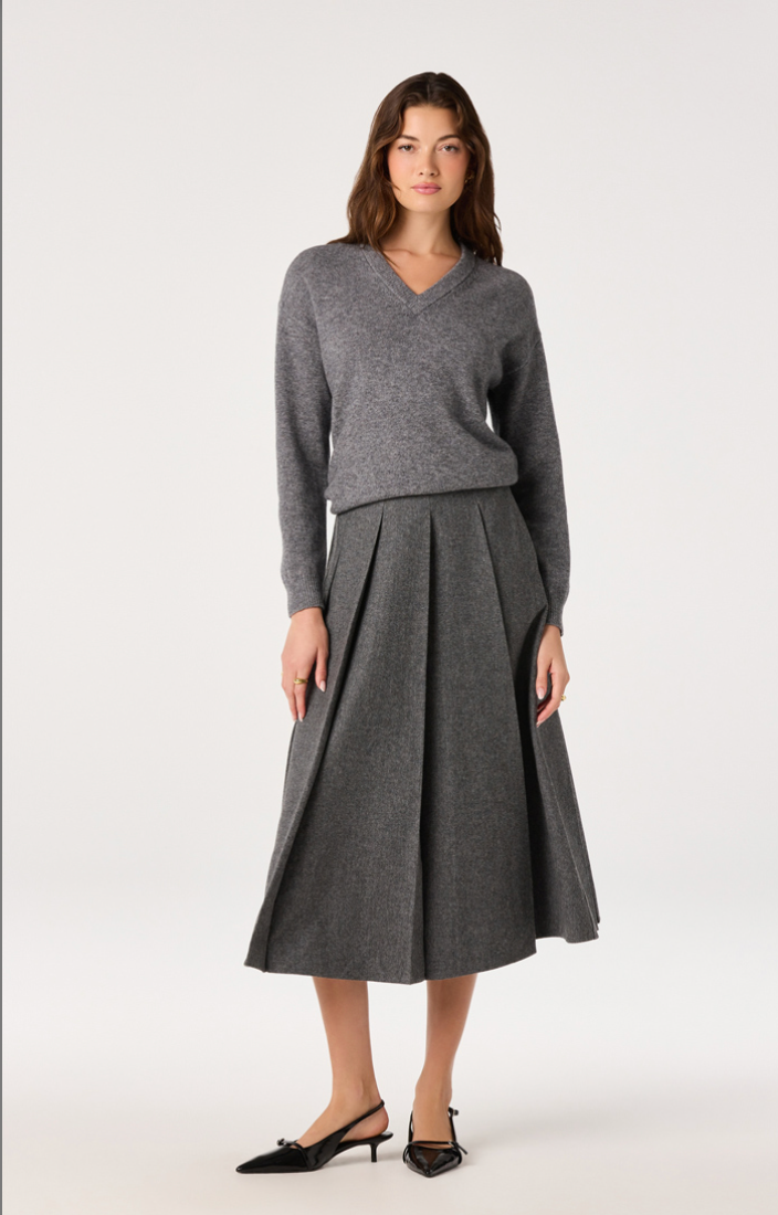 ASTR Kelsie Pleated Midi Skirt