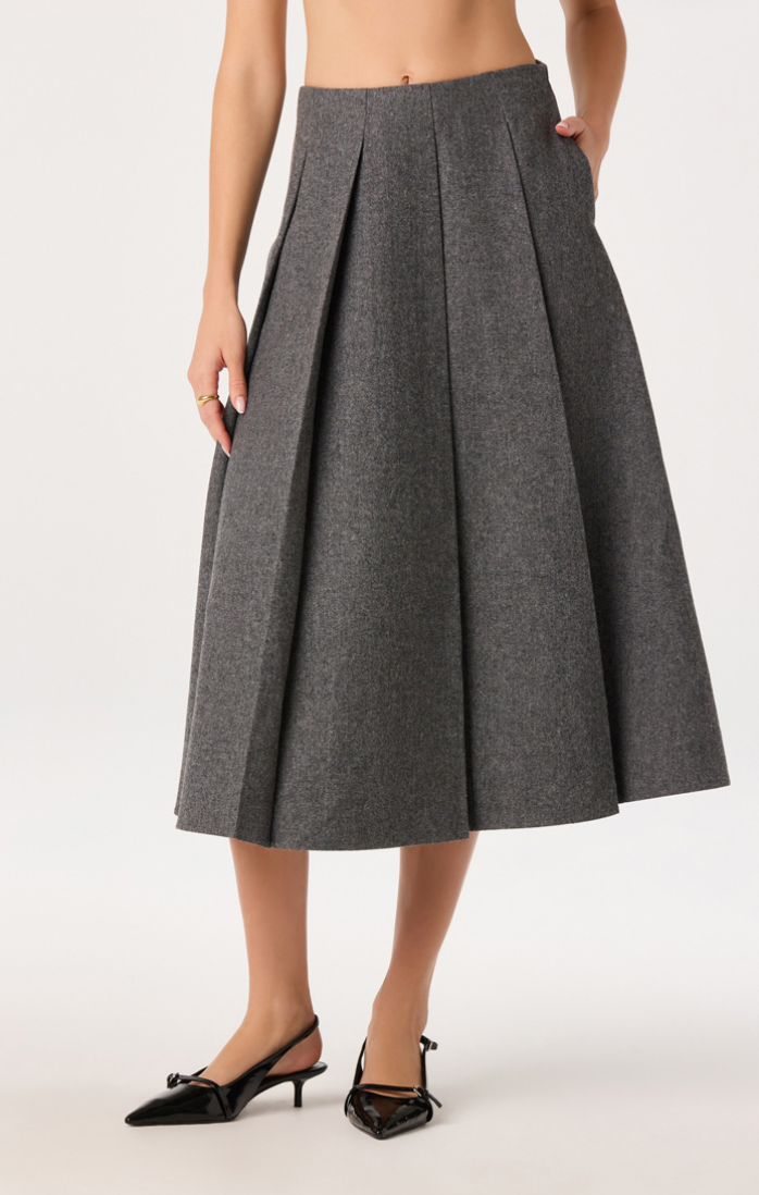 ASTR Kelsie Pleated Midi Skirt