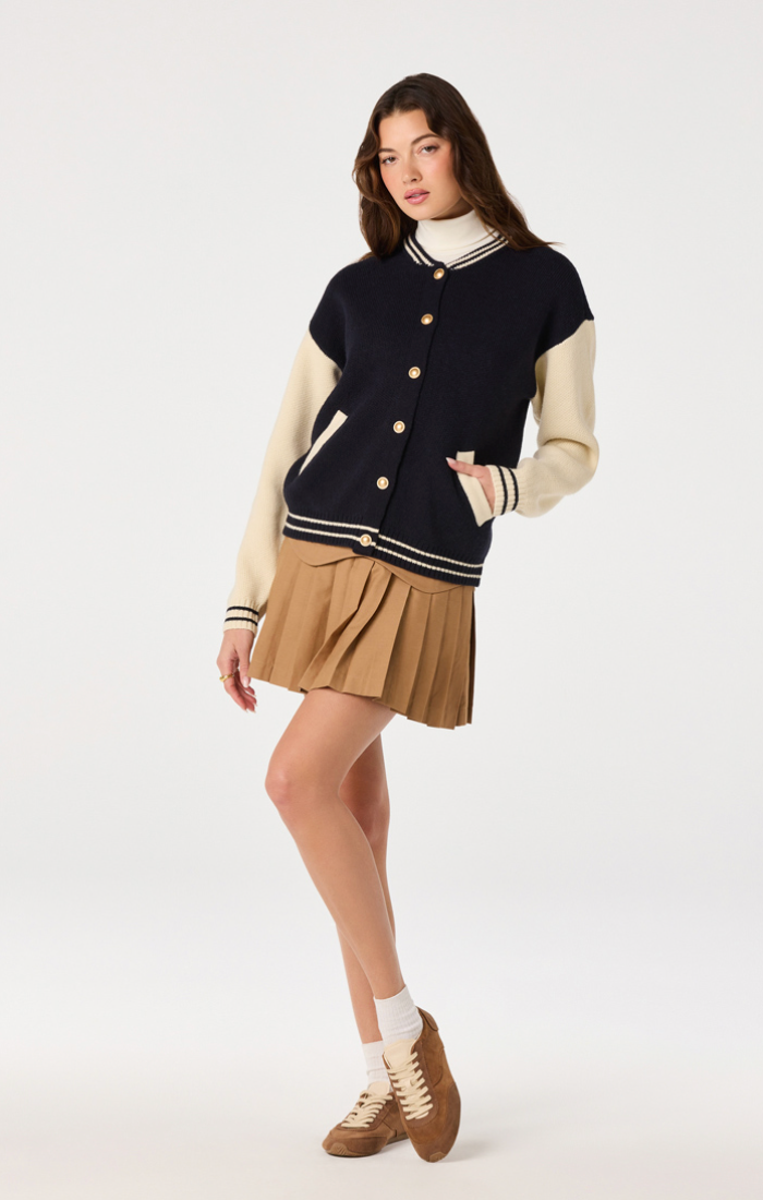 ASTR Grayson Colorblock Varsity Jacket