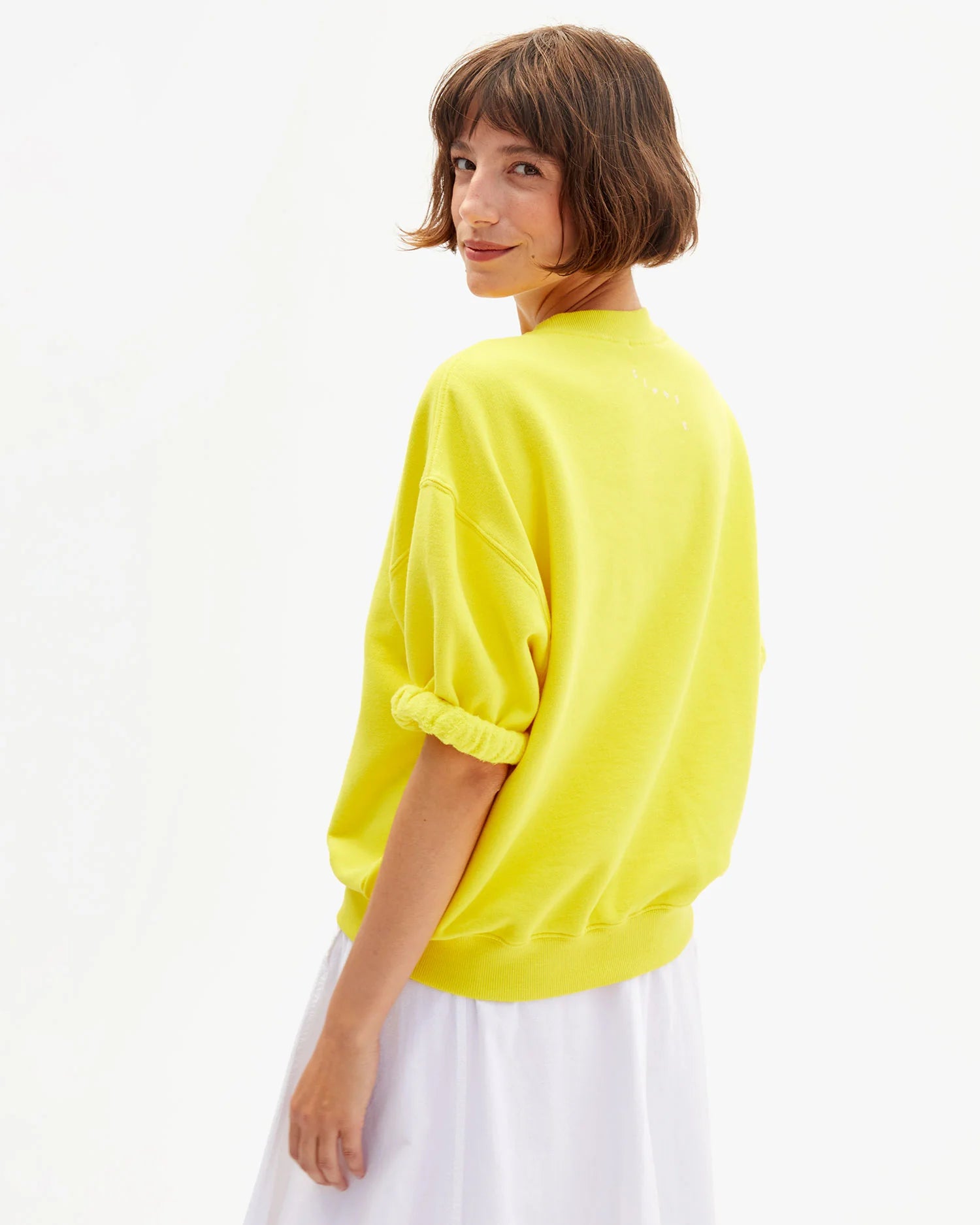 Clare V. Short Sleeve Oversized Sweatshirt CVA1000444-CITRN-L