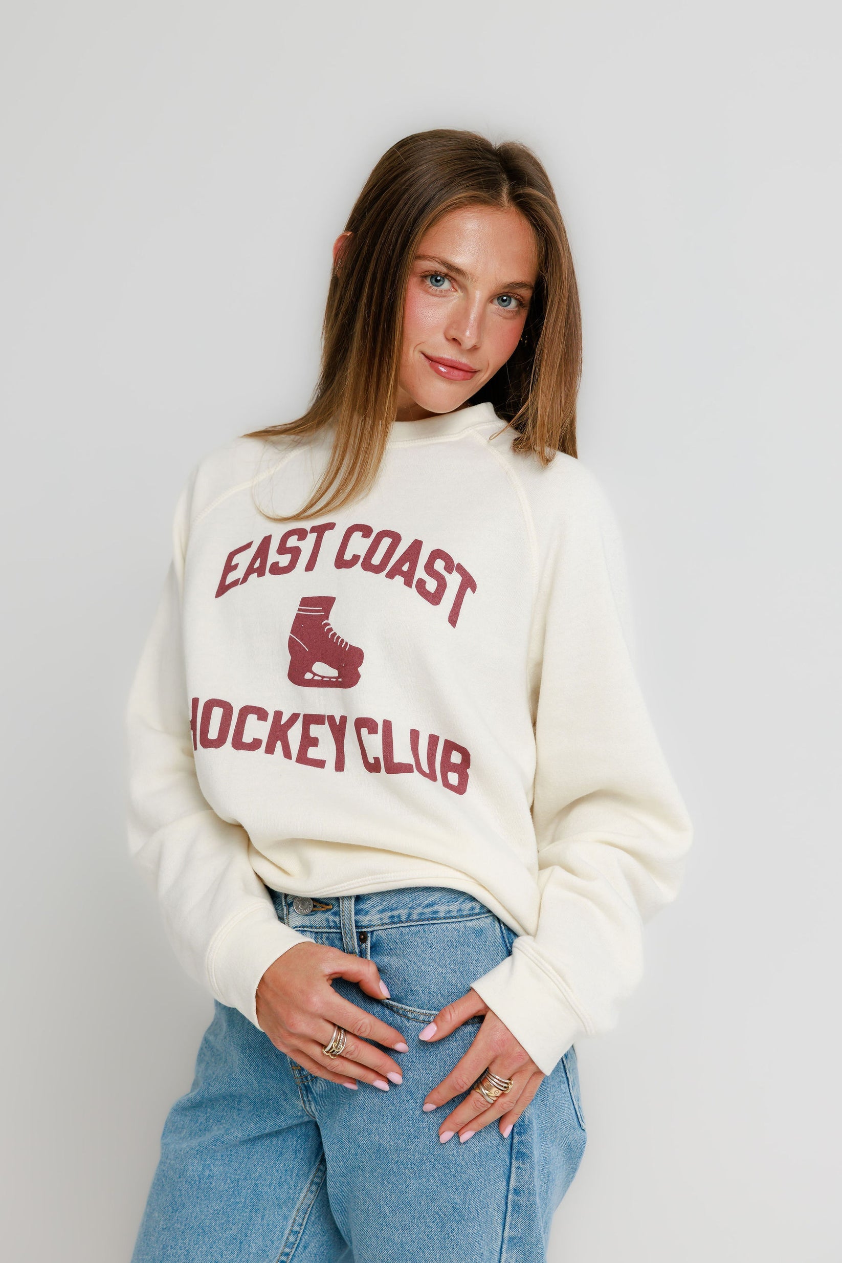 Sunny Somewhere East Coast Hockey Club Raglan Crew