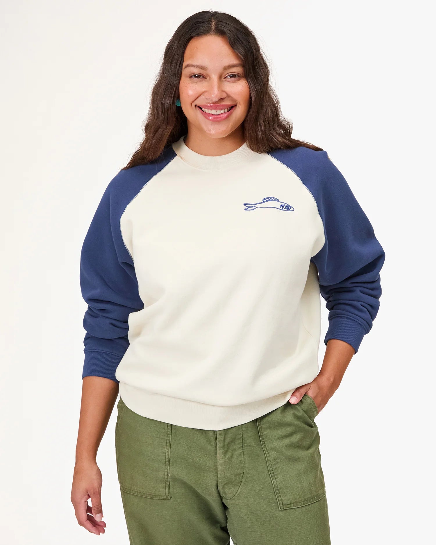 Clare V Embroidered Sardine Sweatshirt AP-LS-LS-100317