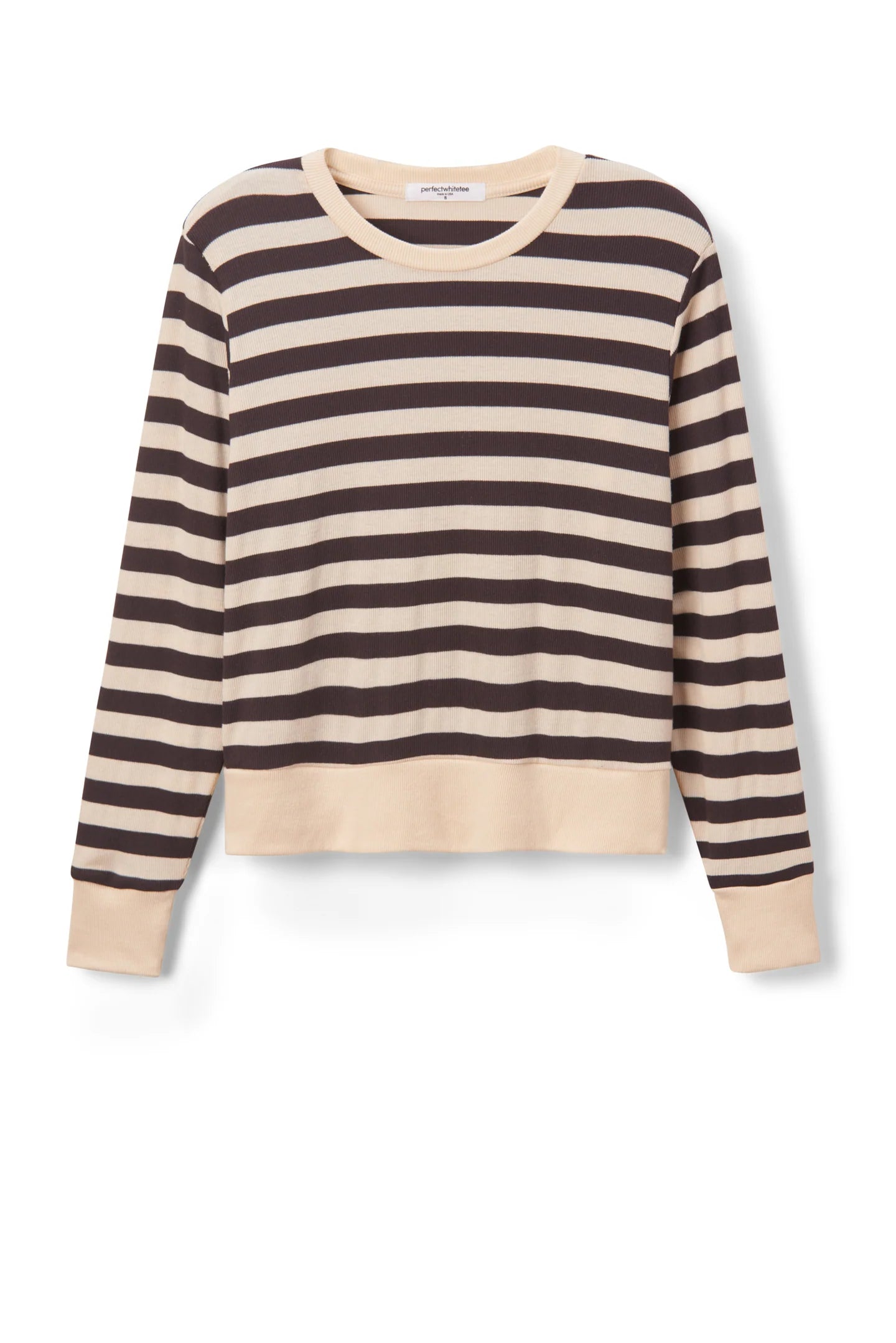 Perfect White Tee Stef Stripe Luxe Rib Pullover Sweatshirt