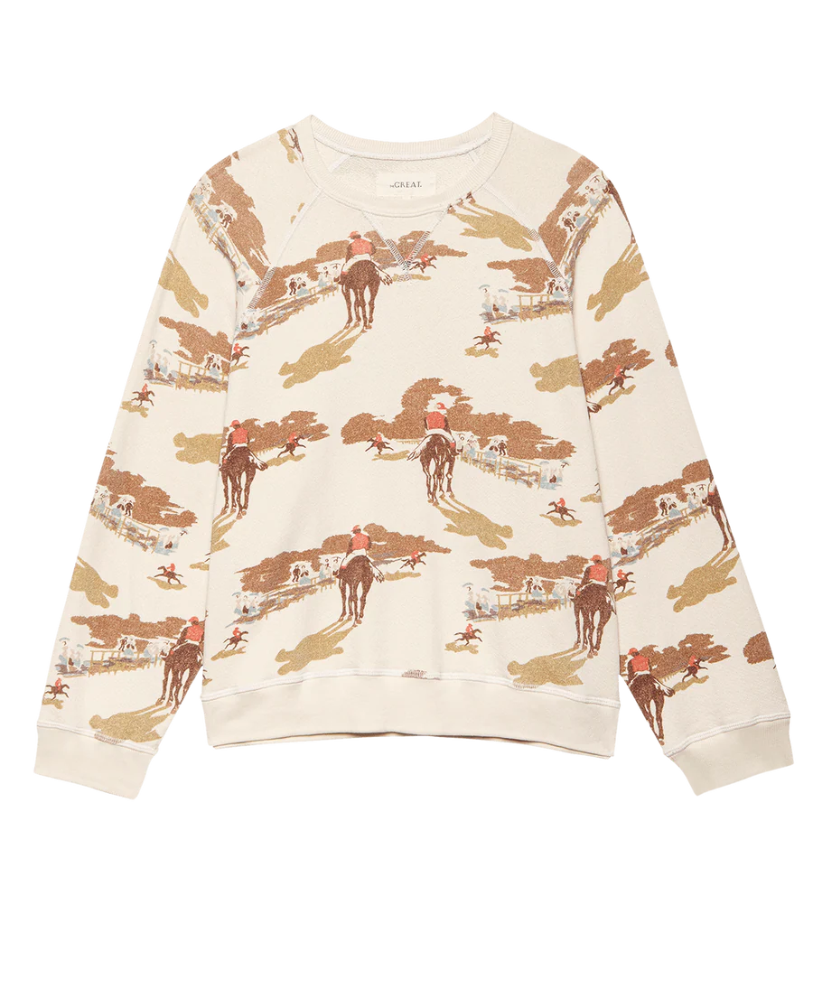 The Great The Slouch Sweatshirt in Riding Horses Print T375085RH