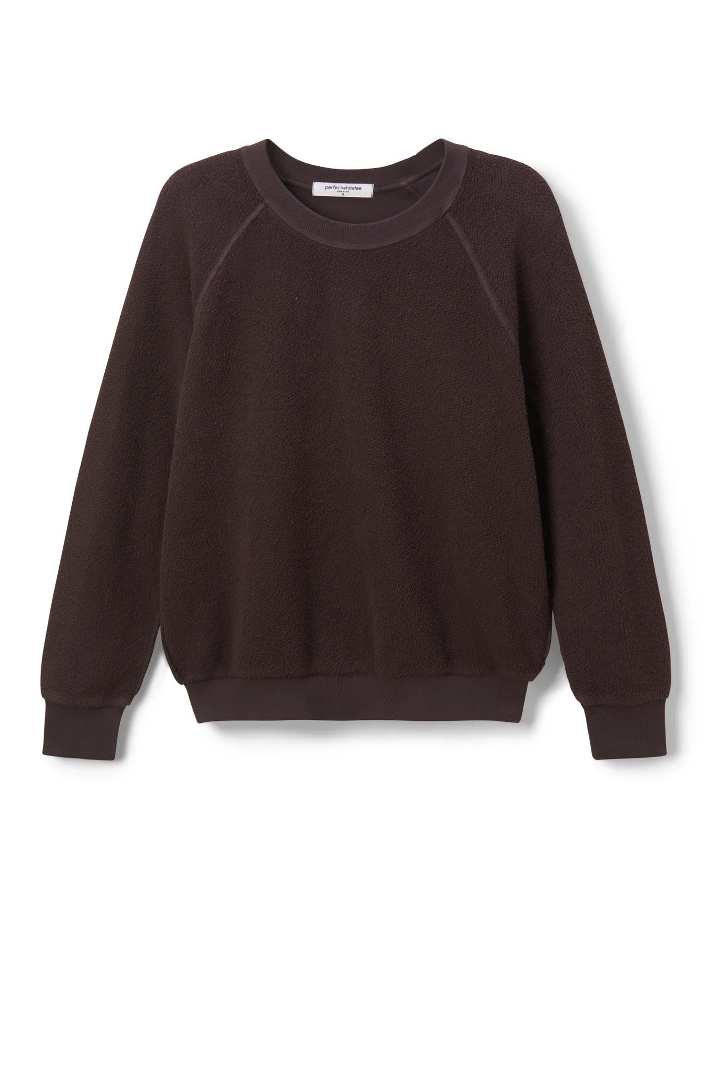 Perfect White Tee Ziggy Inside Out Cotton Fleece Bracelet Sleeve Shrunken Crew