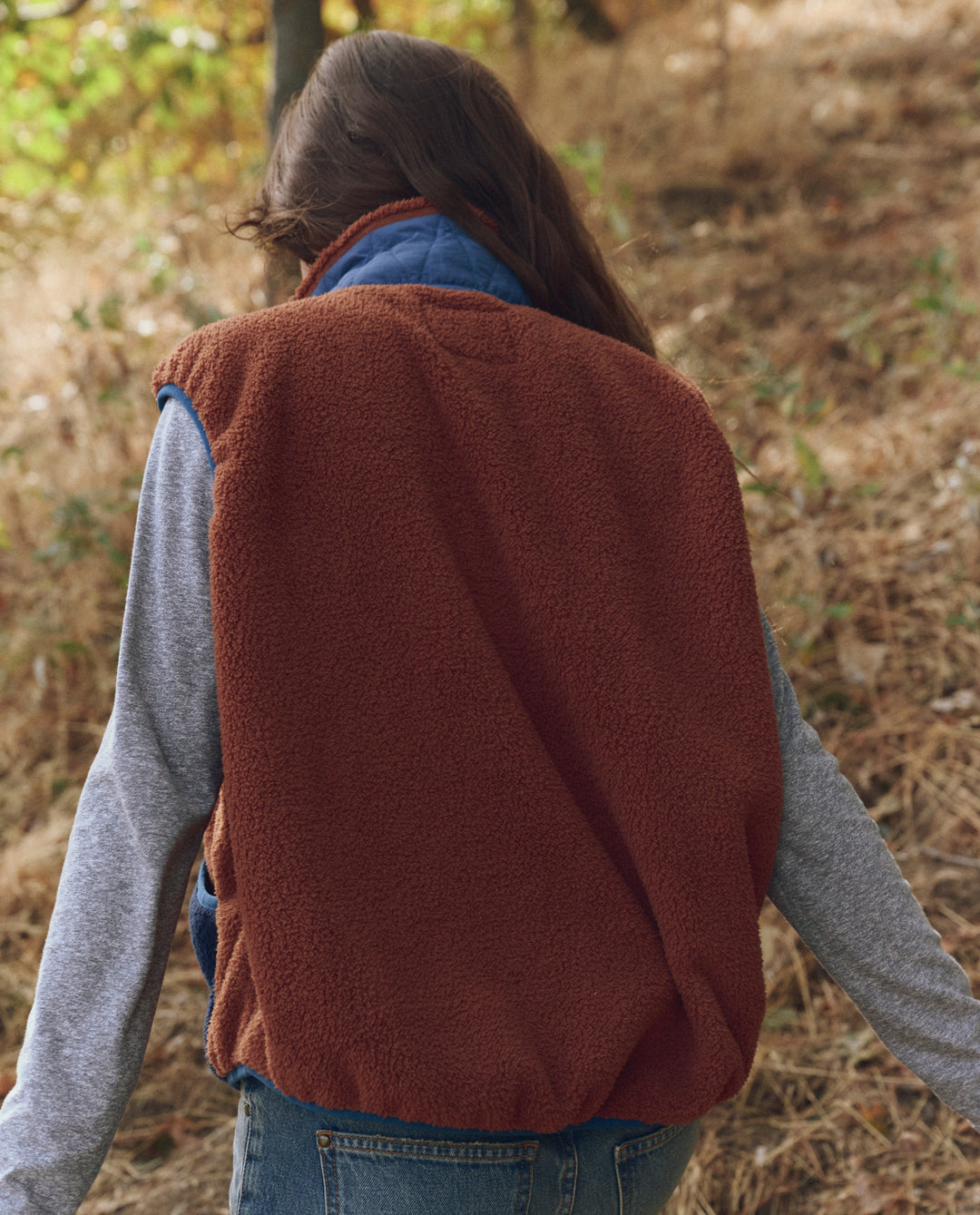 The Great The Plush Tundra Vest in Chocolate & Navy