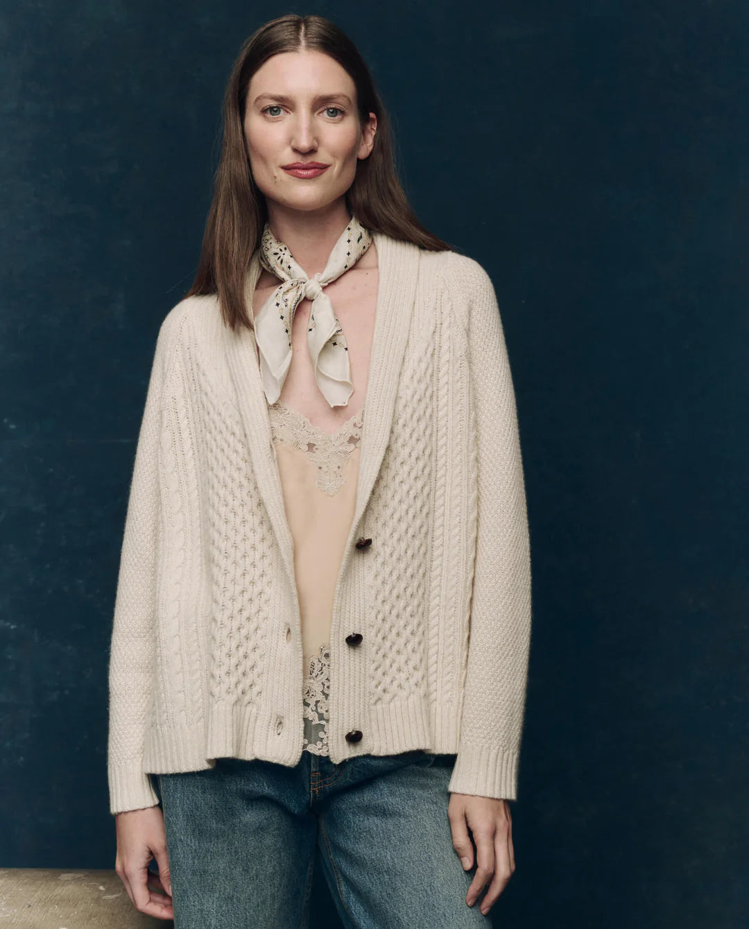 The Great Cashmere Cable Lodge Cardigan