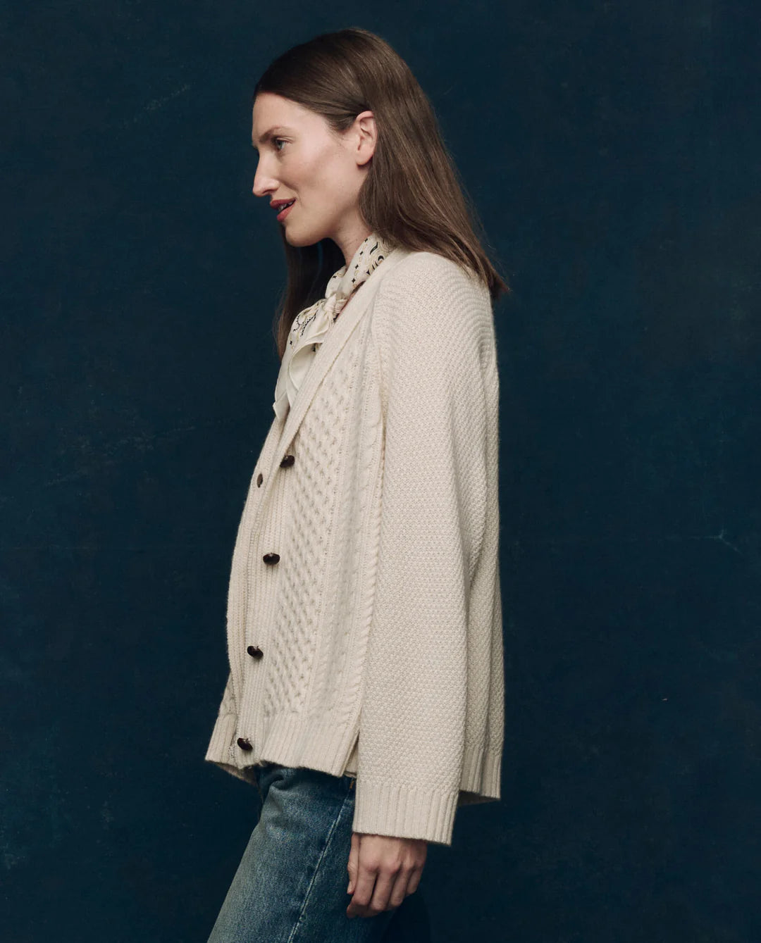The Great Cashmere Cable Lodge Cardigan