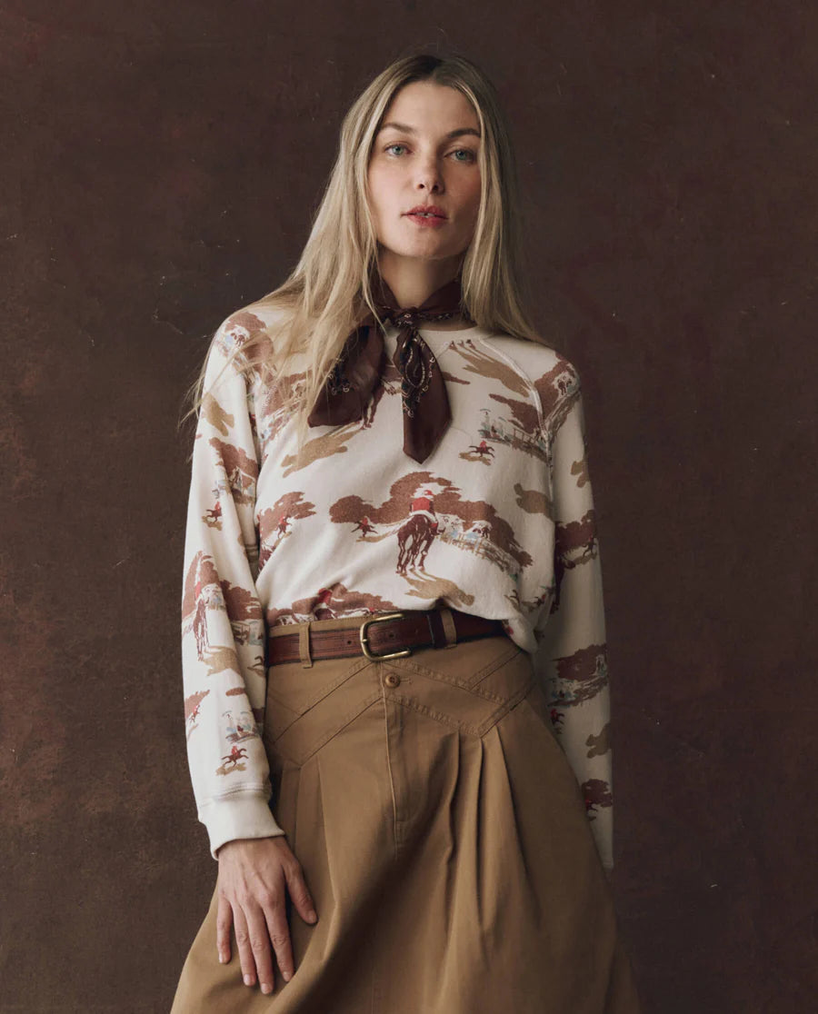 The Great The Slouch Sweatshirt in Riding Horses Print T375085RH