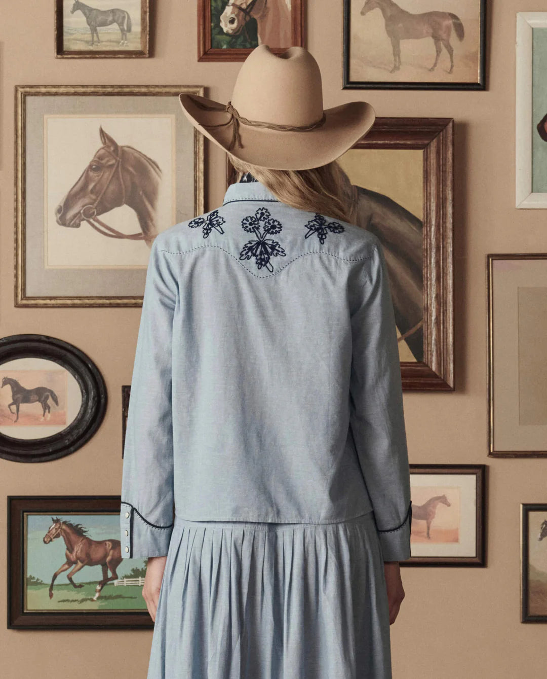 The Great The Chambray Embroidered Western Shirt T1498592E