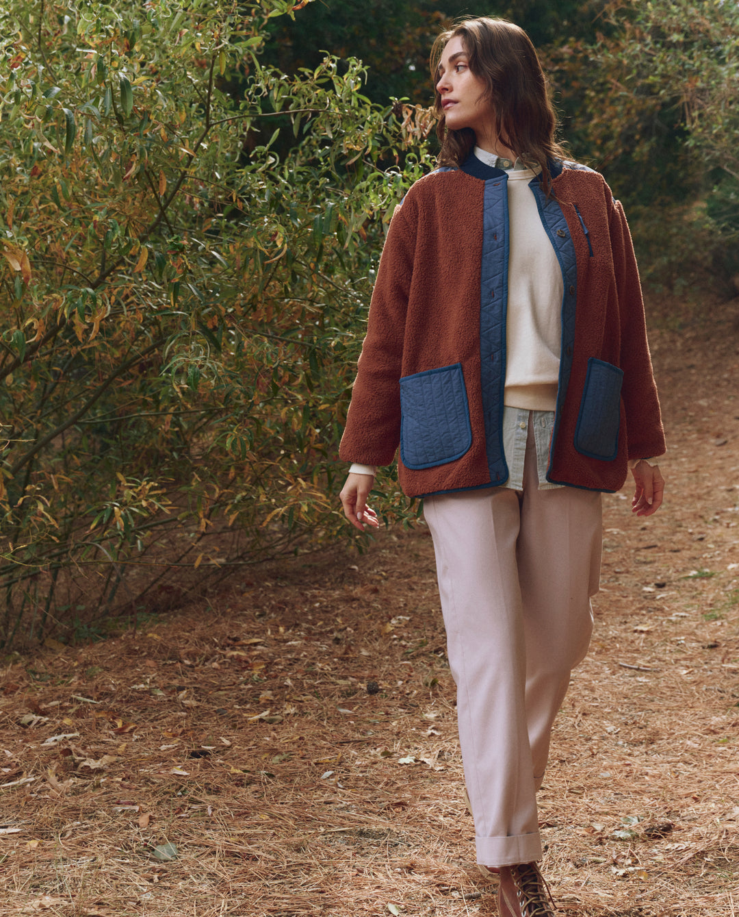 The Great The Plush Tundra Jacket in Chocolate & Navy