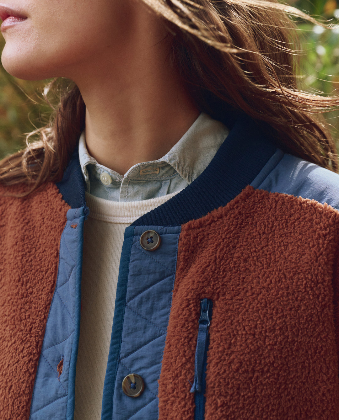 The Great The Plush Tundra Jacket in Chocolate & Navy