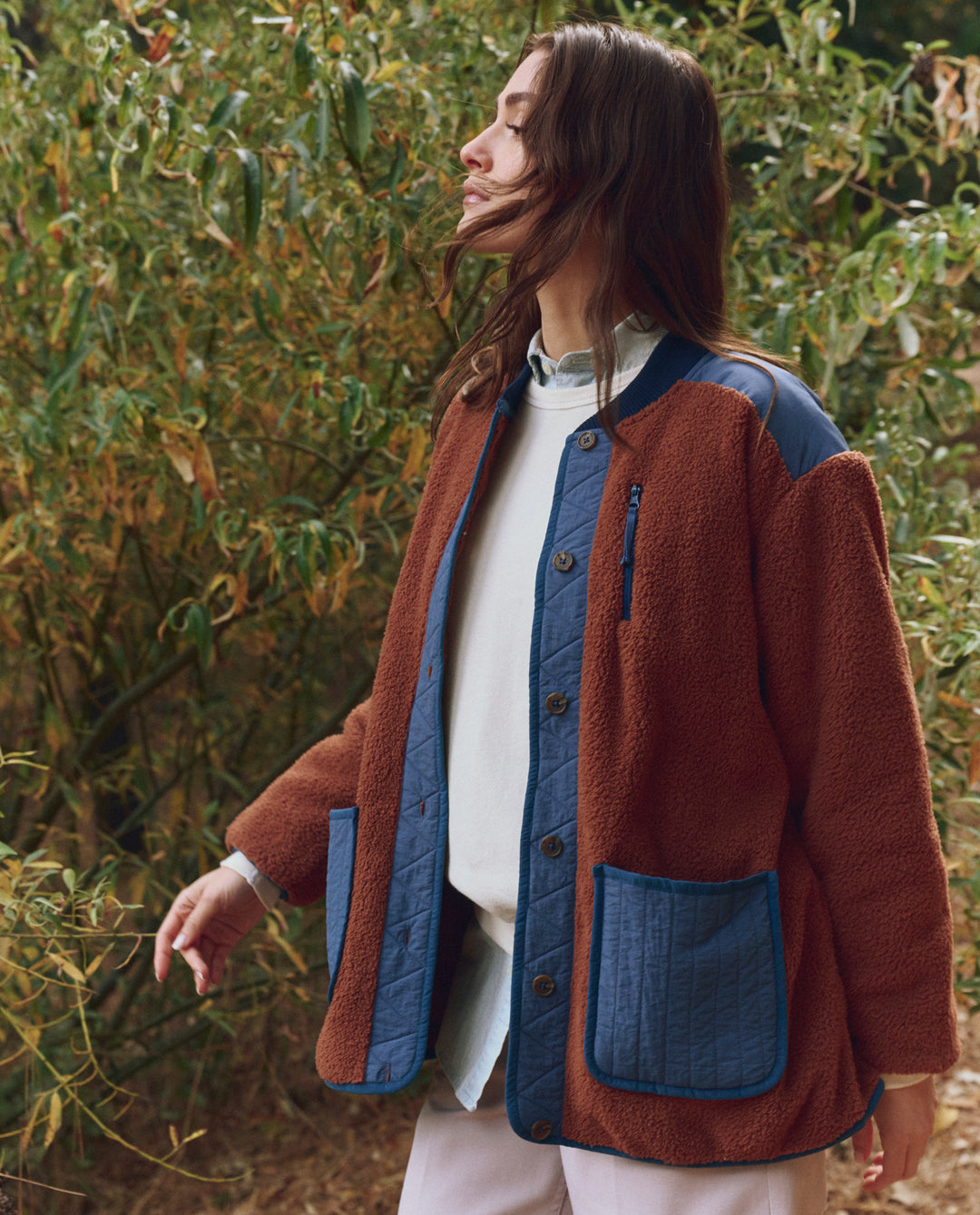 The Great The Plush Tundra Jacket in Chocolate & Navy