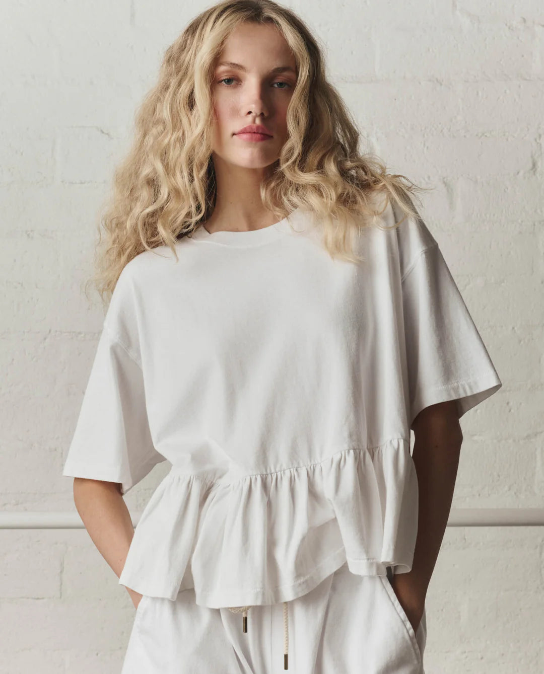 The Great Overized Ruffle Peplum Tee