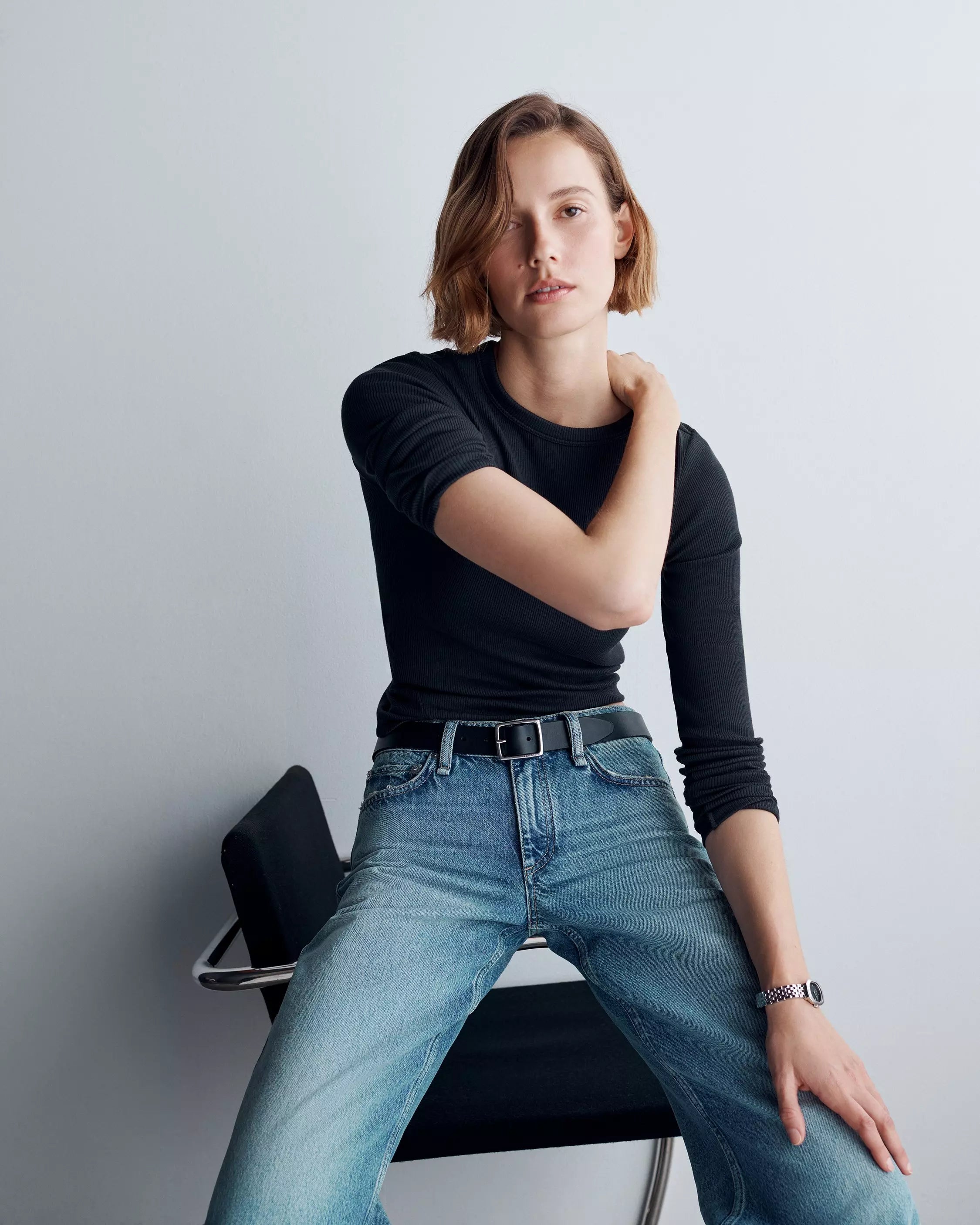 Rag & Bone Essential Rib Long Sleeve Shirt