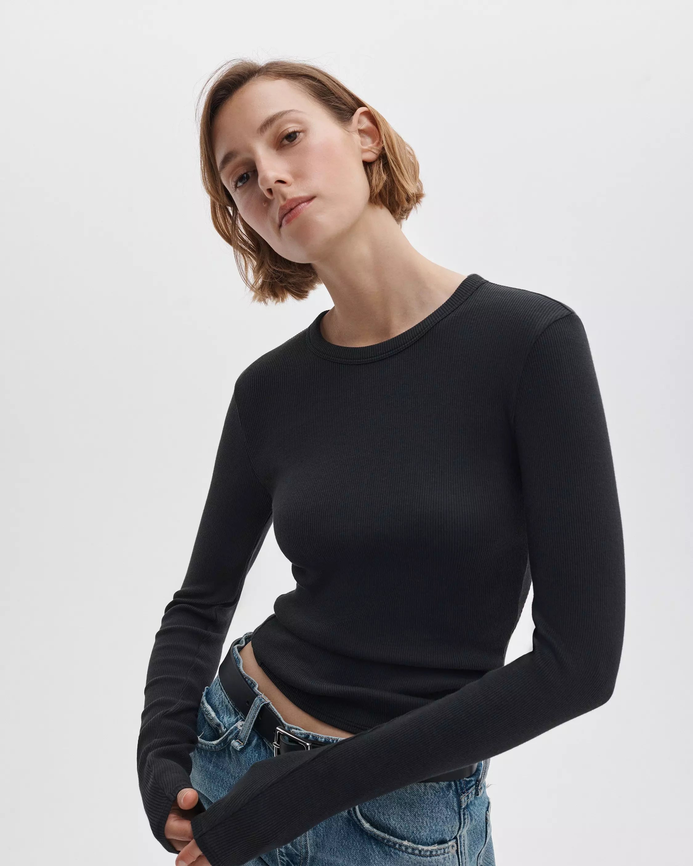 Rag & Bone Essential Rib Long Sleeve Shirt