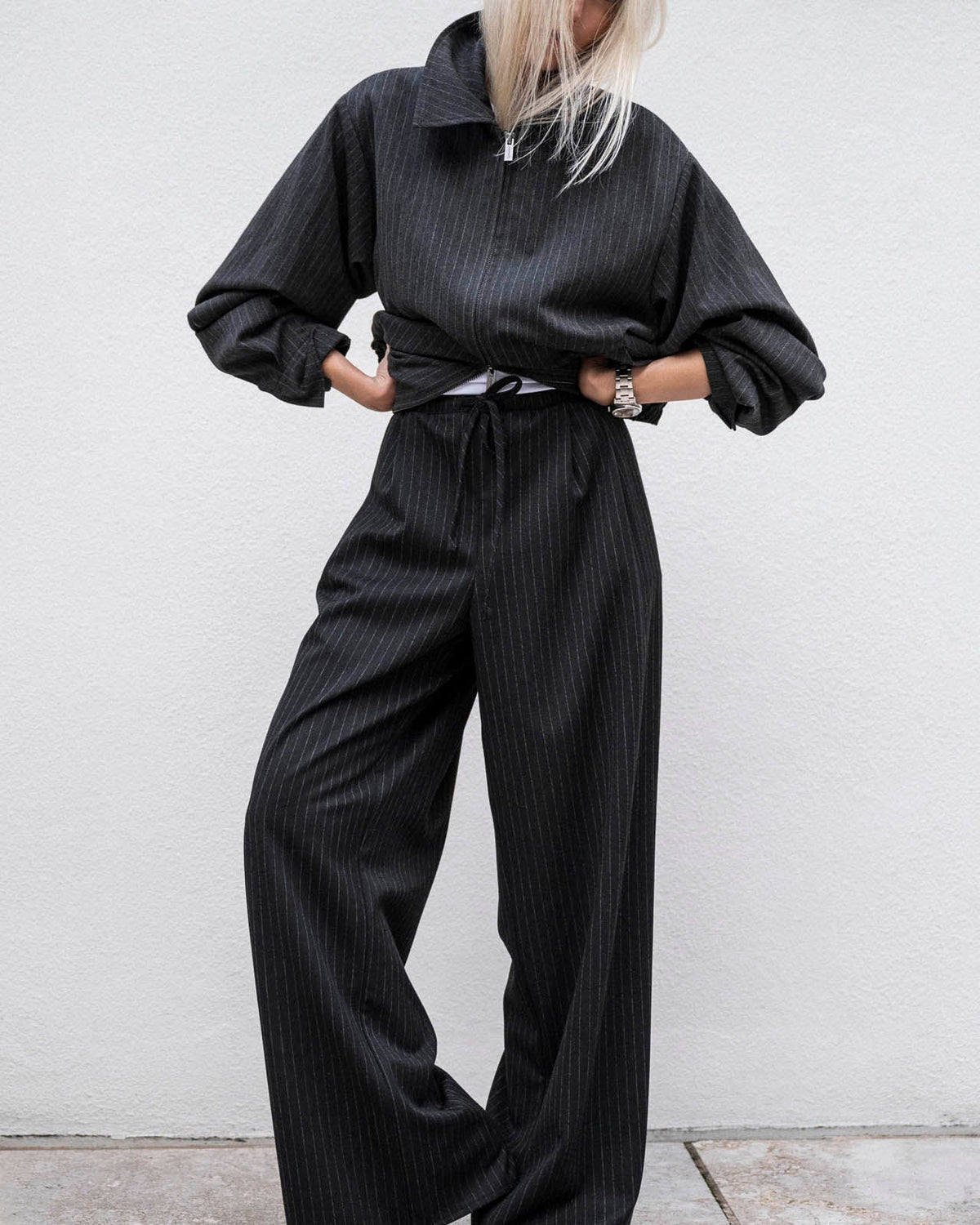 Charcoal Pinstripe