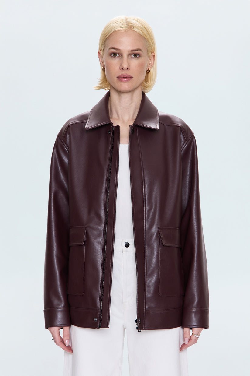 Pistola Valerie Faux Leather Bomber Jacket