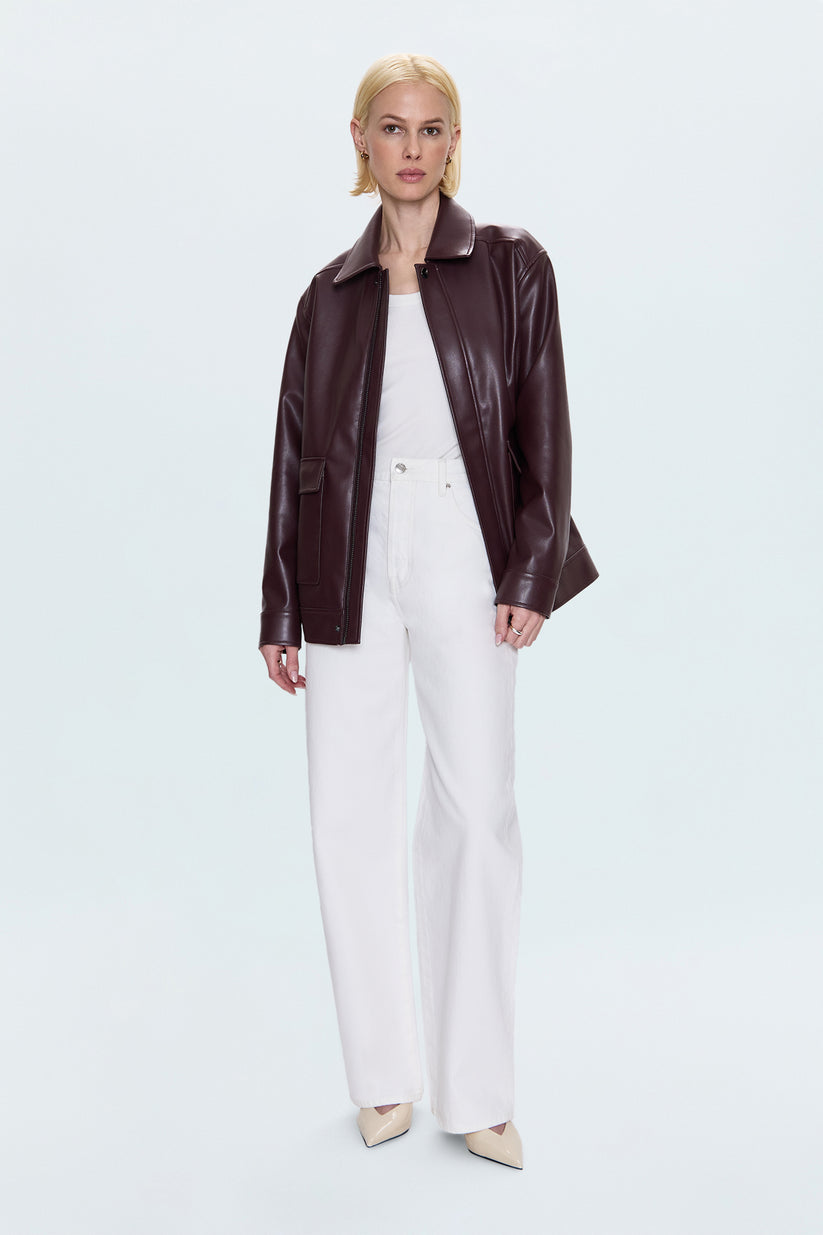 Pistola Valerie Faux Leather Bomber Jacket