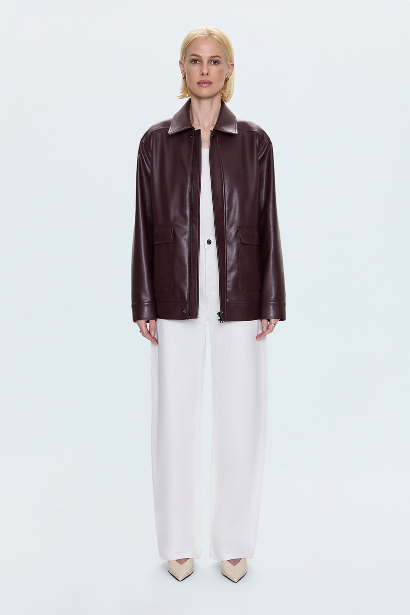 Pistola Valerie Faux Leather Bomber Jacket