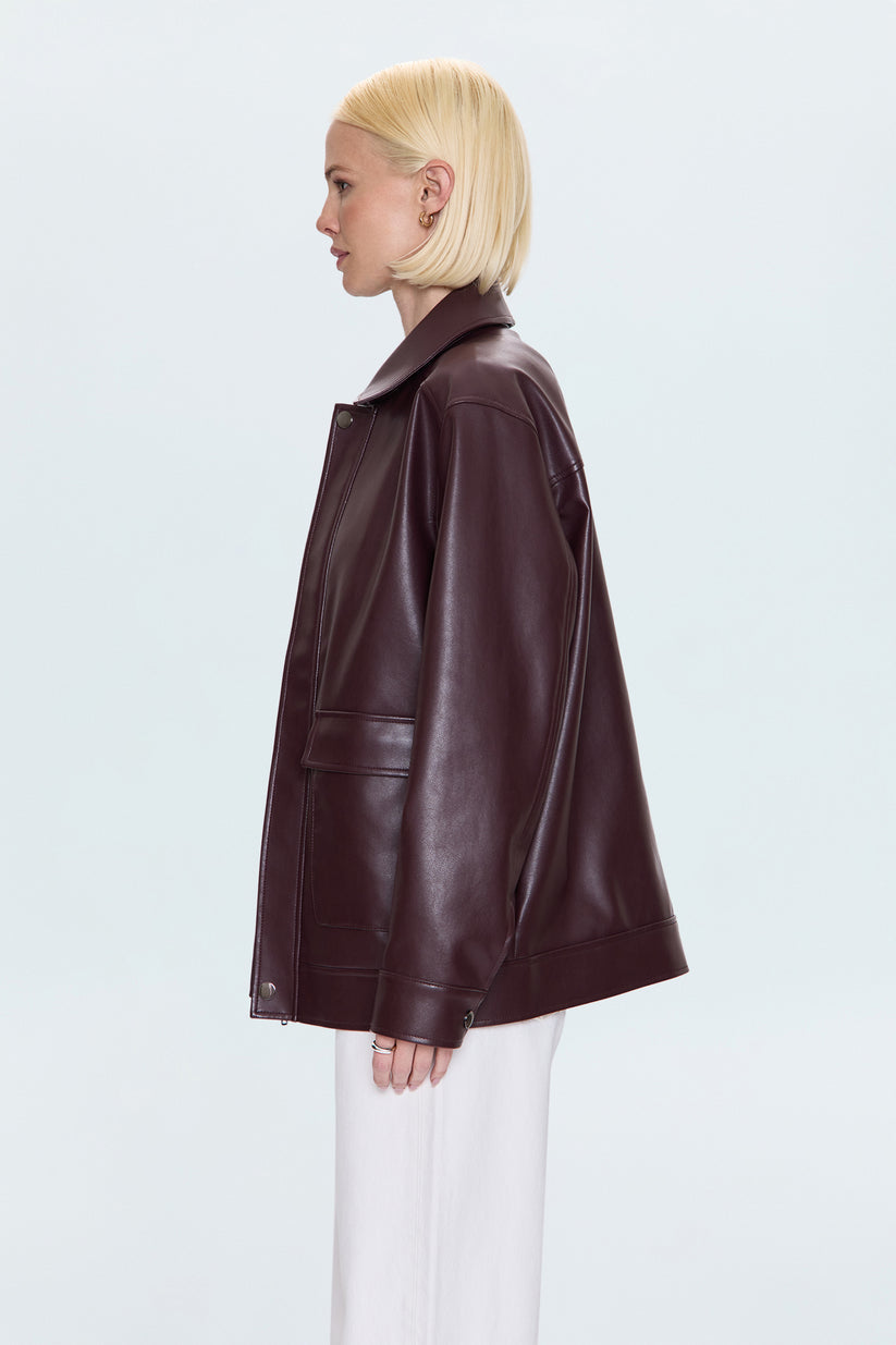 Pistola Valerie Faux Leather Bomber Jacket