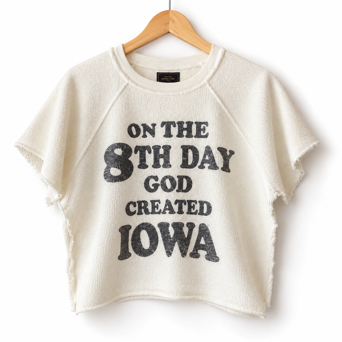 Retro Brand Inside Out Short Sleeve Sliced Sweatshirt "and on the 8th Day..."