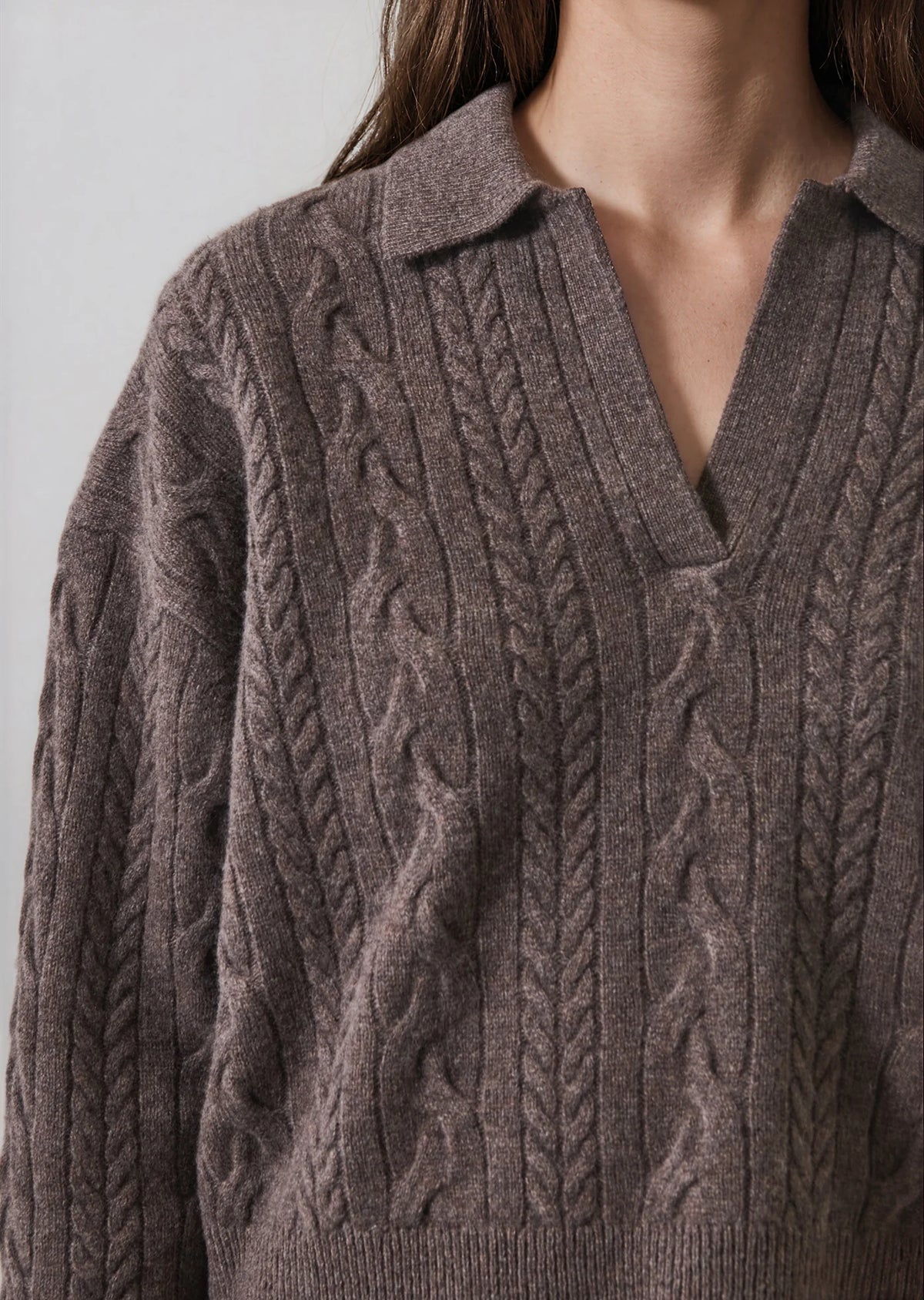Patrick Assaraf Superfine Wool Relaxed Cable Polo W119P20
