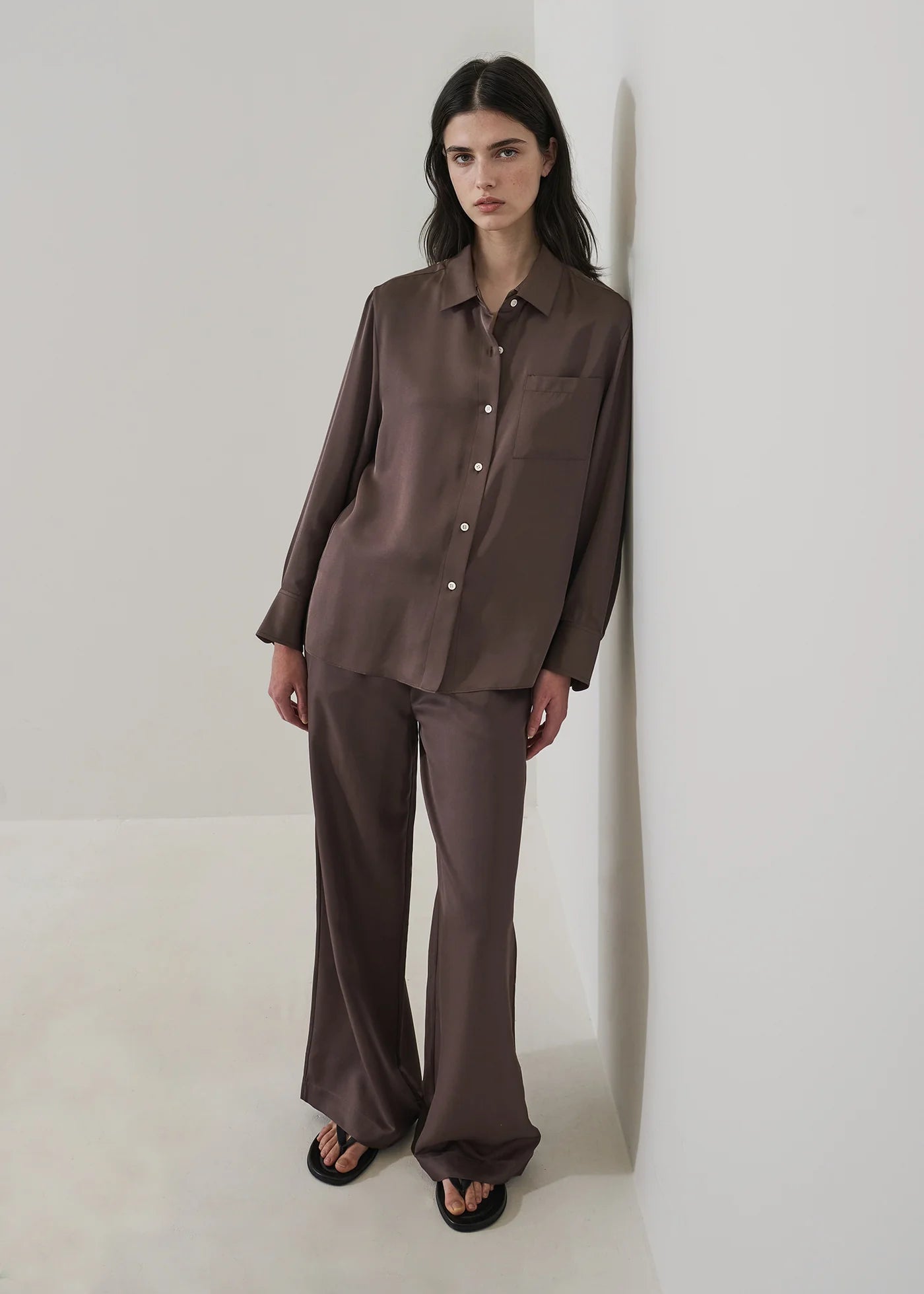 Patrick Assaraf Silk Satin Drawstring Pant W47A15B