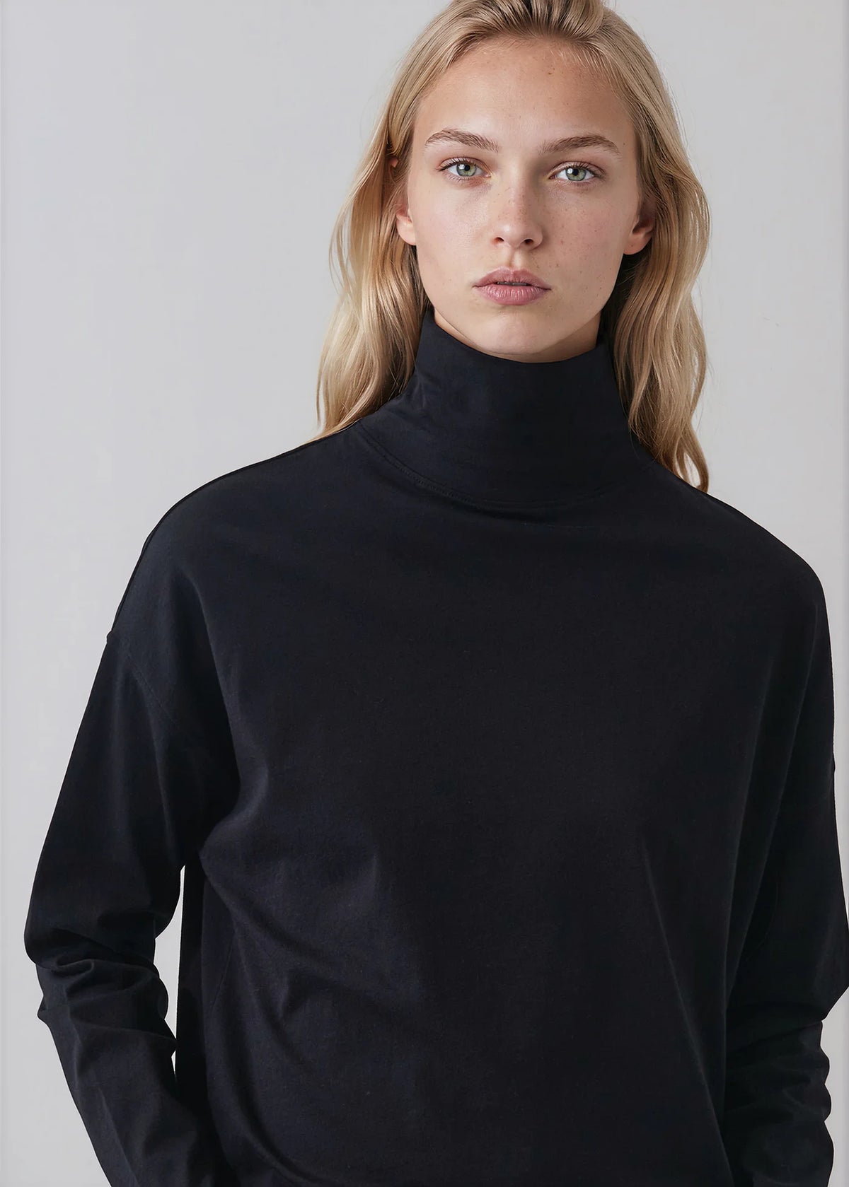 Patrick Assaraf Organic Pima Cotton Oversized Turtleneck W92T08C