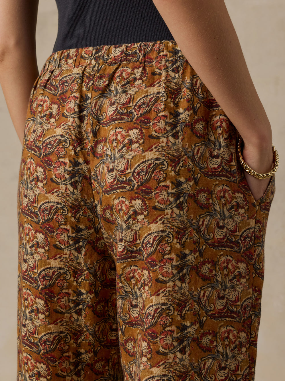 Faherty Laidback Linen Pant - Victorian Garden