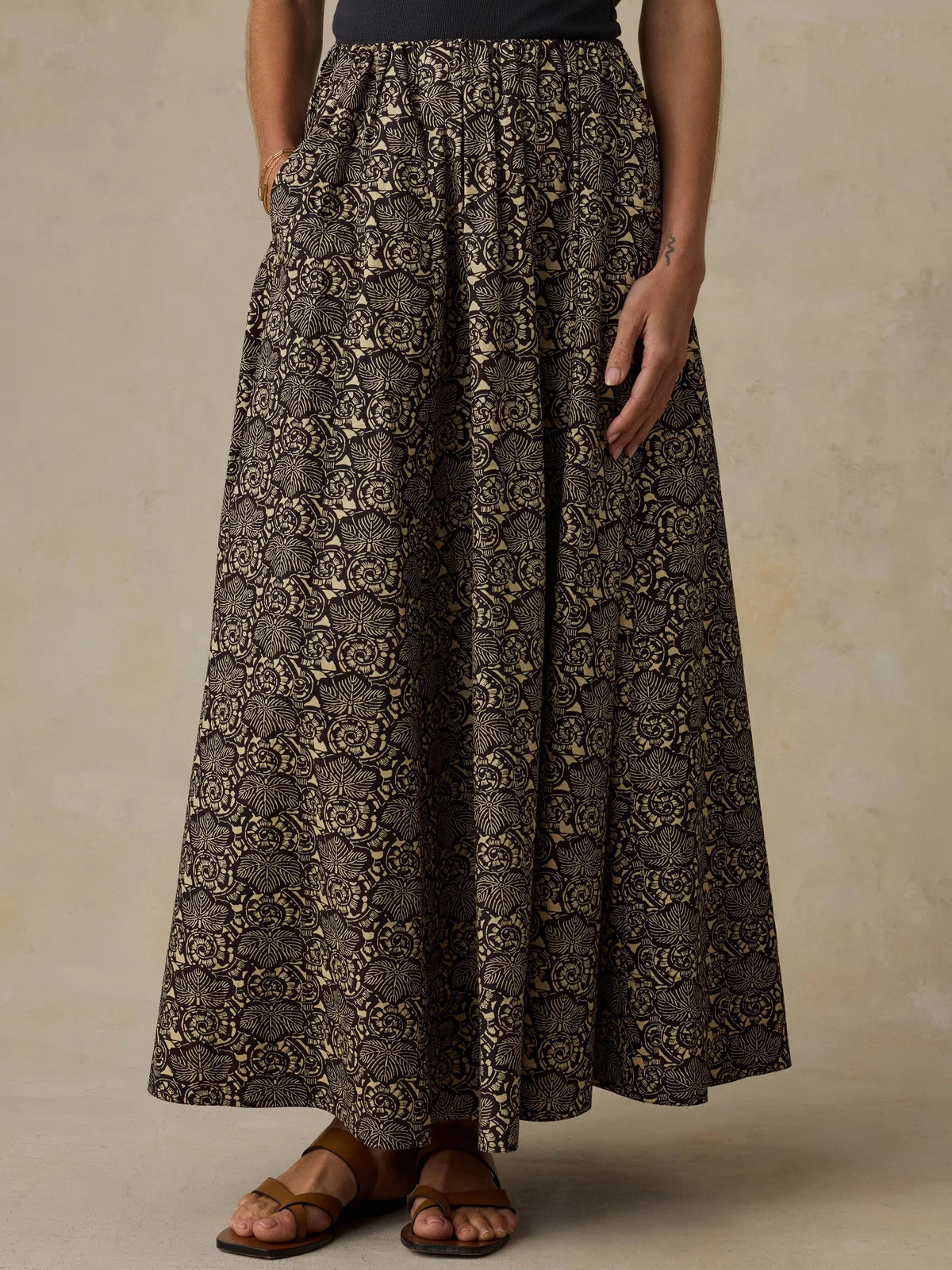 Faherty Coastal Poplin Nera Skirt- Night Bloom