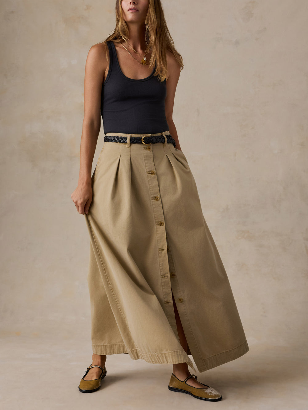 Faherty Seafarer Chino Skirt - Khaki
