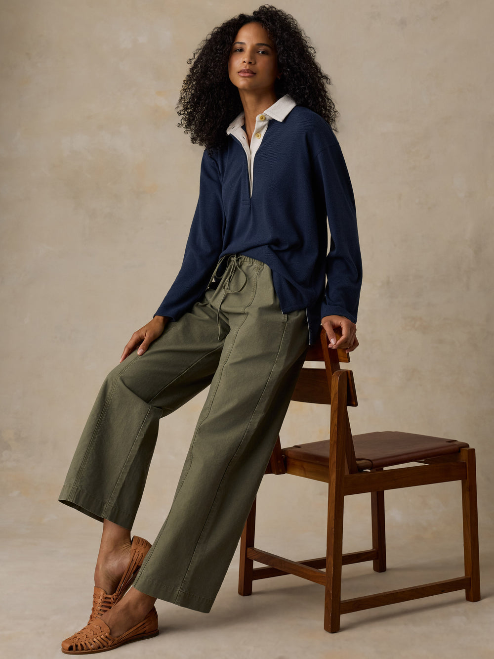Faherty Cotton Twill Drawstring Pant - Olive