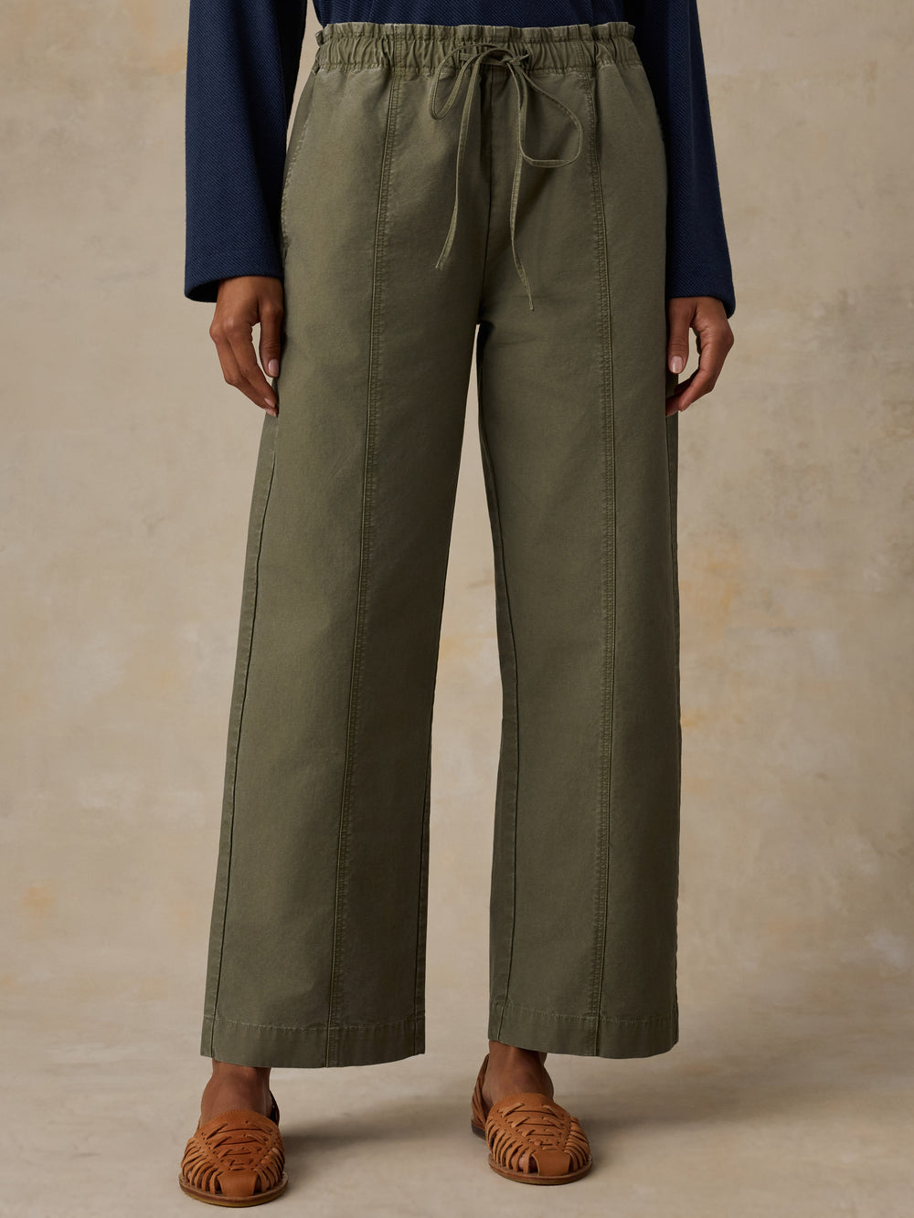Faherty Cotton Twill Drawstring Pant - Olive