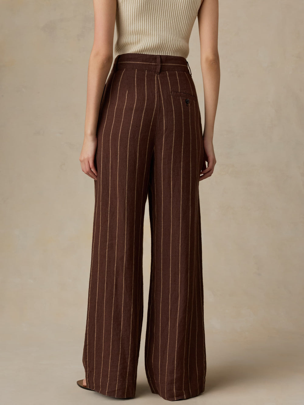 Faherty Sun Strider Linen Pleated Pant - Harbor Line Stripe
