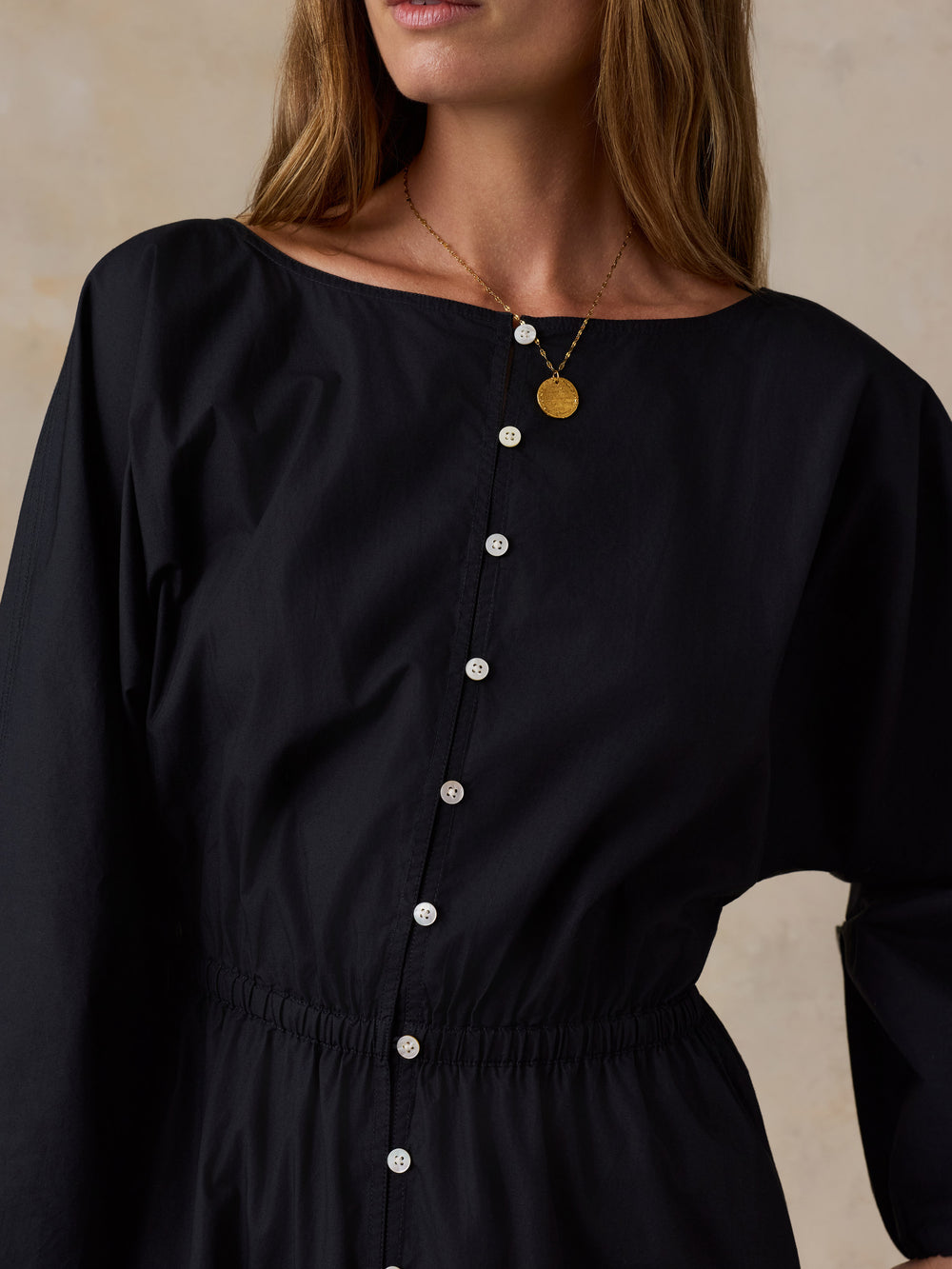 Faherty Coastal Poplin Suri Dress - Black