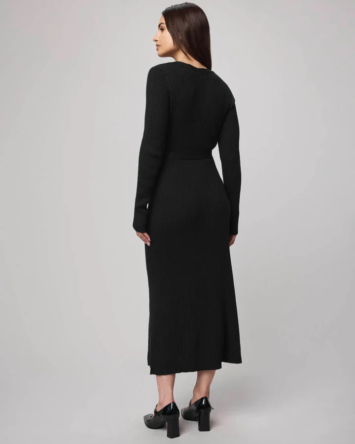 Splendid Georgie Georgie Cashblend Button Down Dress in Black RF5D240