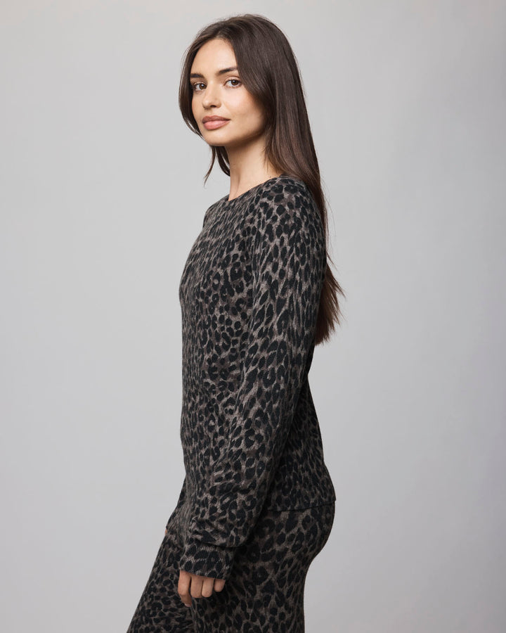 Splendid Leopard Lounge Crewneck Sweater RF5S311