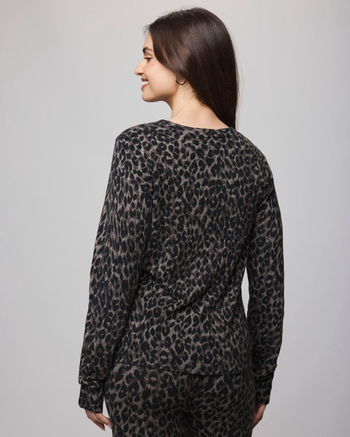 Splendid Leopard Lounge Crewneck Sweater RF5S311