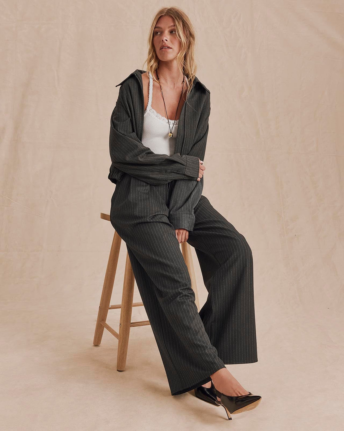 Charcoal Pinstripe