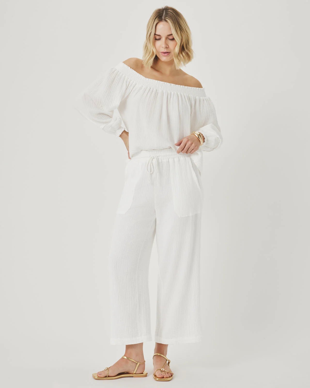 Splendid Ava Gauze Off-Shoulder Top RS6W580