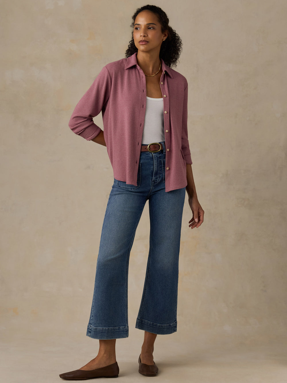 Faherty Legend™ Sweater Classic Shirt - Rose Twill