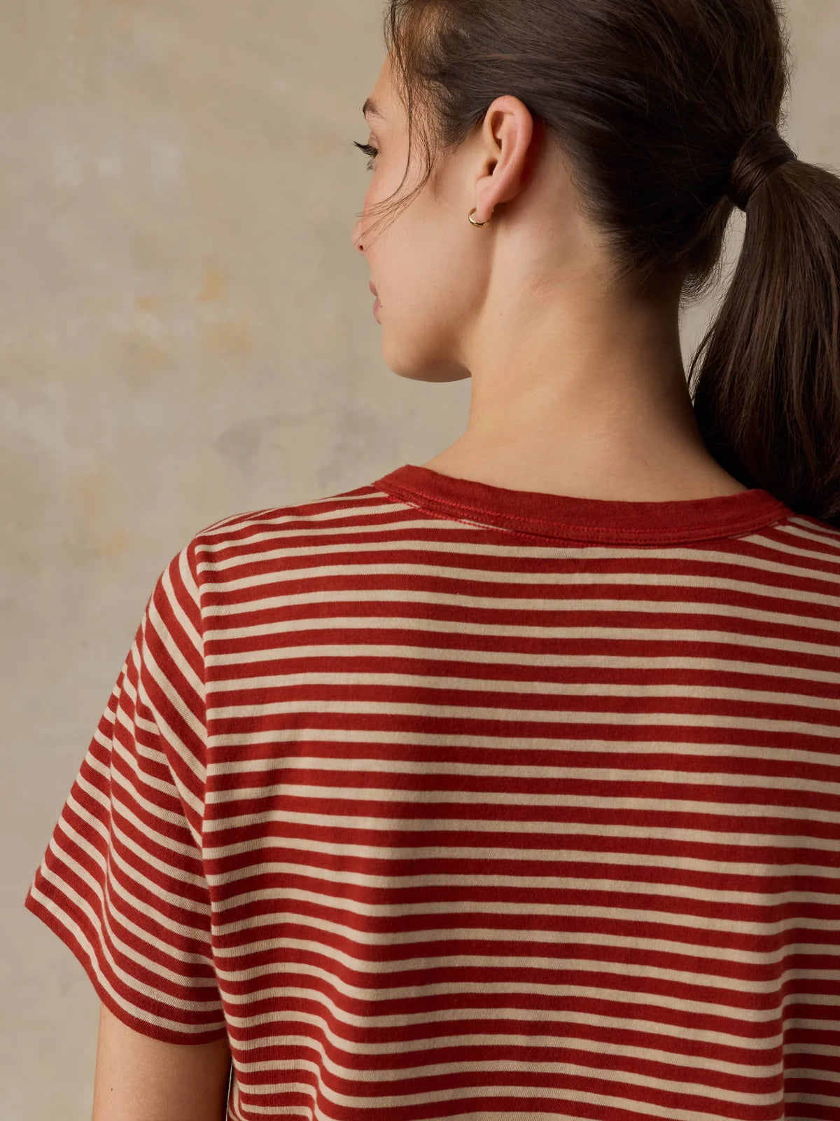 Faherty Sunwashed Essential Tee- Red Ochre Mini