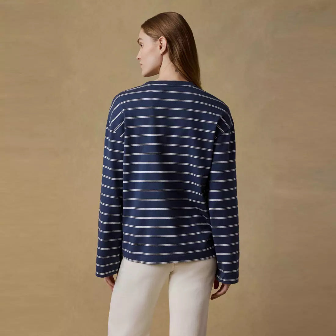 Faherty Sport Jersey Long Sleeve Vintage Tee- Harbor Stripe