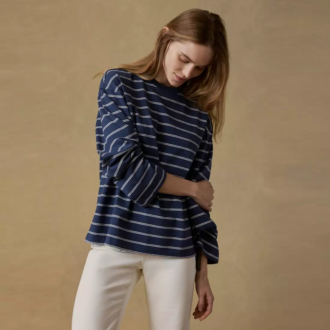 Faherty Sport Jersey Long Sleeve Vintage Tee- Harbor Stripe