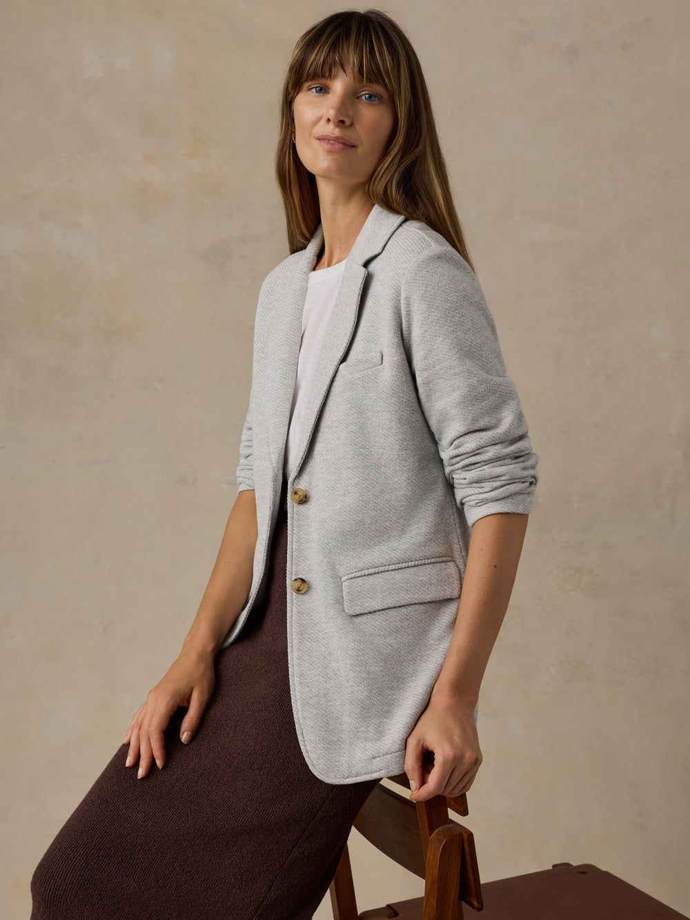 Faherty Inlet Knit Blazer - Heather Grey