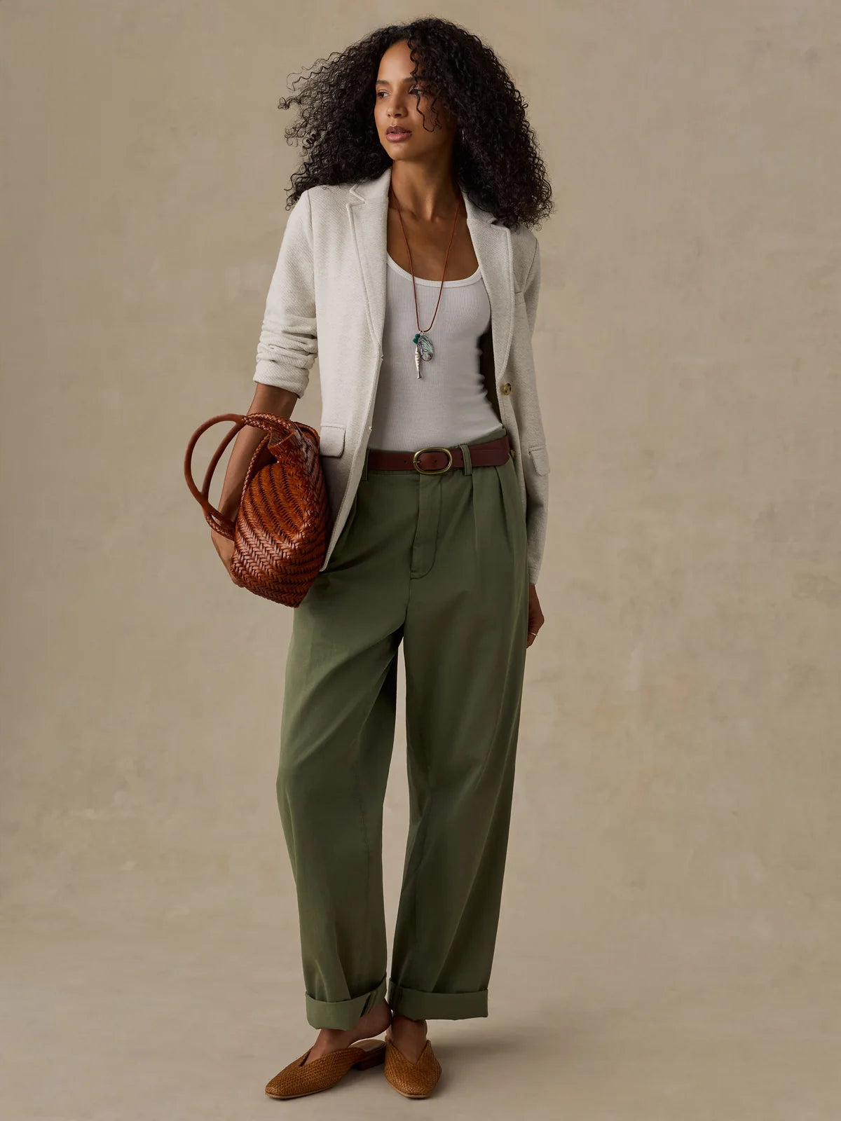 Faherty Inlet Knit Blazer - Light Oatmeal Melange