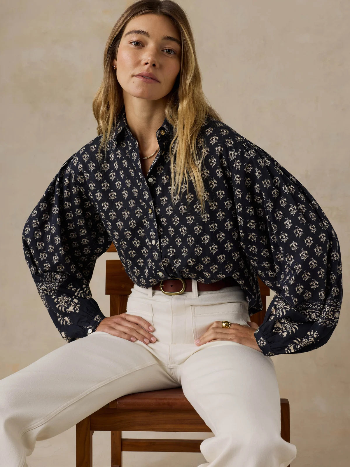 Faherty Suki Blouse- Eclipse Blossom