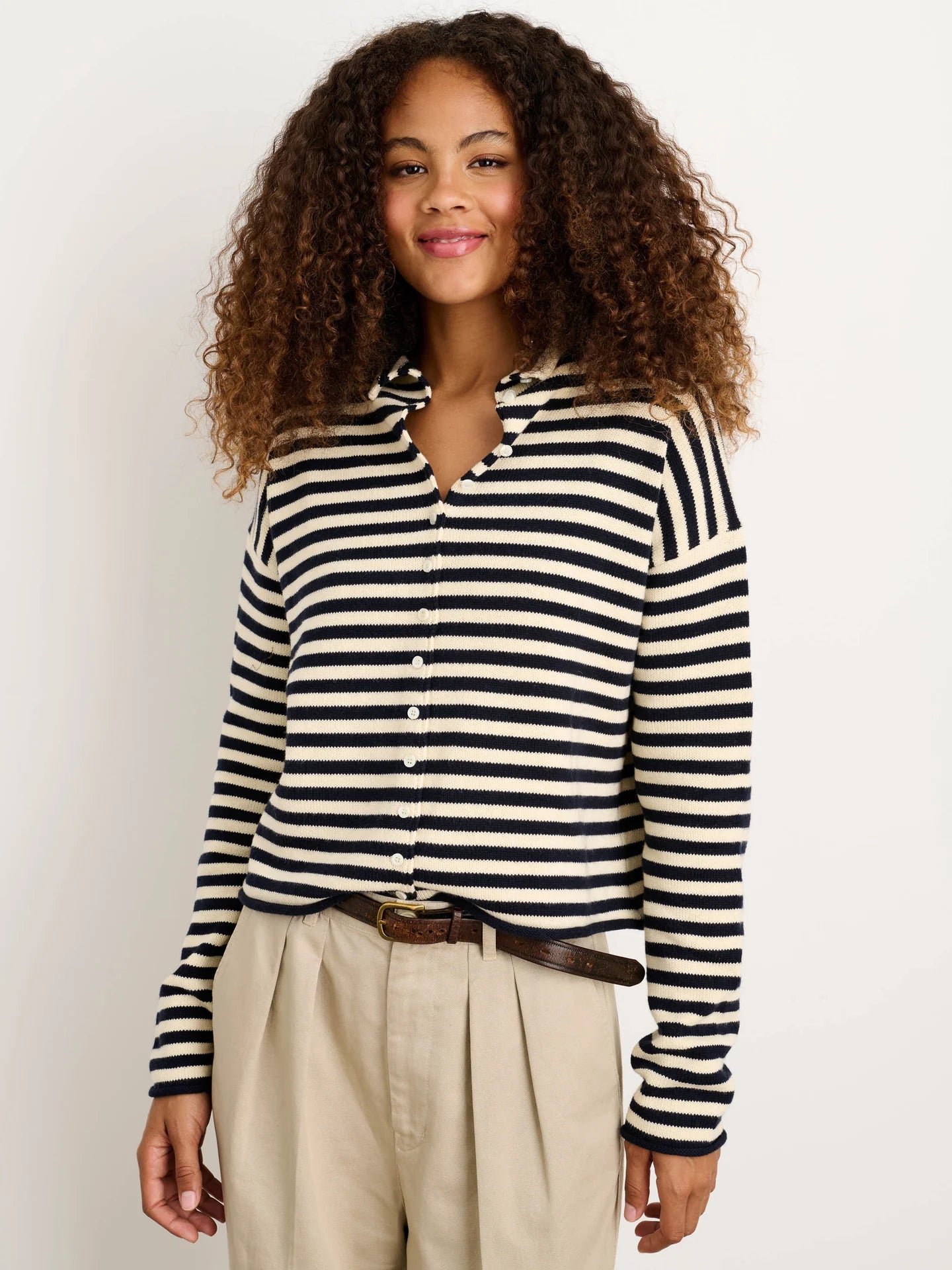Alex Mill Taylor Striped Cardigan in Cotton Cashmere